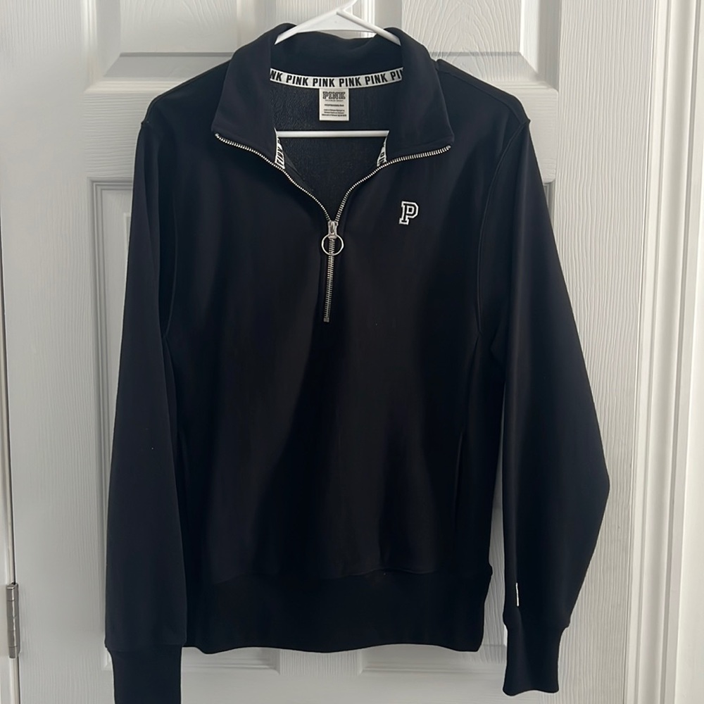 VS pink 1/4 zip sweatshirt